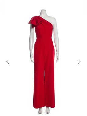 Milly One-Shoulder Jumpsuit / Red / XS